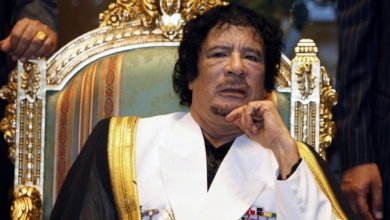 libyan leader gaddafi attends gala dinner occasion 41st anniversary libyan revolution