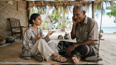 girl with her father