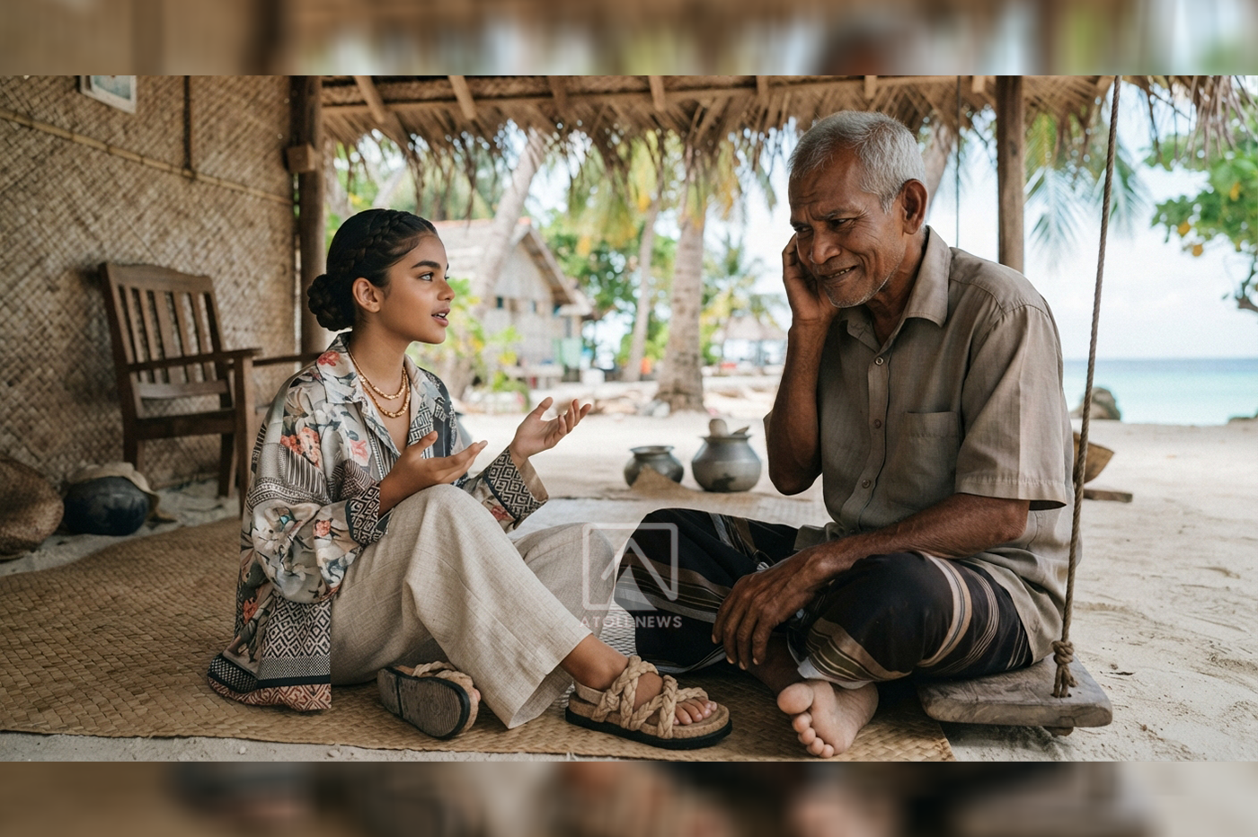 girl with her father