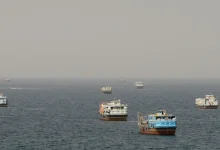 Vessels are seen in the Strait of Hormuz