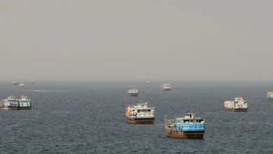 Vessels are seen in the Strait of Hormuz